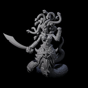 Plotting Medusa Miniature for Dungeons and Dragons, Pathfinder or other TTRPGs