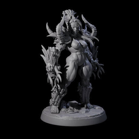 Plotting Orc Shaman Pin-up Miniature for Dungeons and Dragons, Pathfinder or other TTRPGs