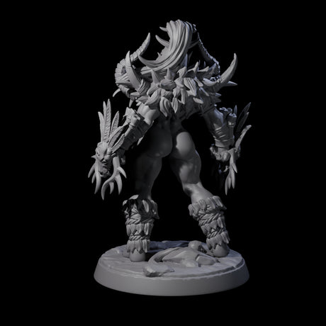 Plotting Orc Shaman Pin-up Miniature for Dungeons and Dragons, Pathfinder or other TTRPGs