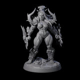 Plotting Orc Shaman Pin-up Miniature for Dungeons and Dragons, Pathfinder or other TTRPGs