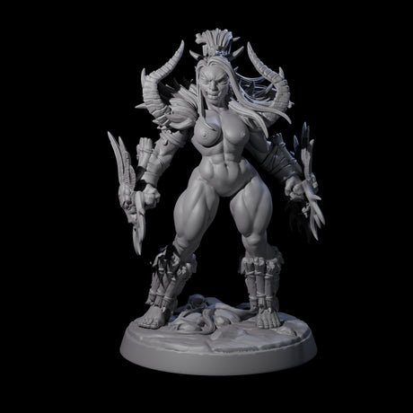 Plotting Orc Shaman Pin-up Miniature for Dungeons and Dragons, Pathfinder or other TTRPGs