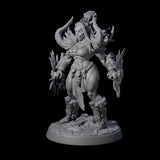 Plotting Orc Shaman Pin-up Miniature for Dungeons and Dragons, Pathfinder or other TTRPGs