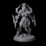 Plotting Orc Shaman Pin-up Miniature for Dungeons and Dragons, Pathfinder or other TTRPGs