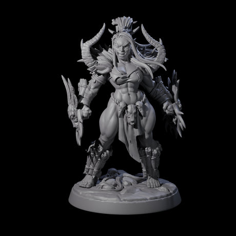 Plotting Orc Shaman Pin-up Miniature for Dungeons and Dragons, Pathfinder or other TTRPGs