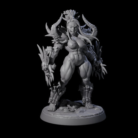 Plotting Orc Shaman Pin-up Miniature for Dungeons and Dragons, Pathfinder or other TTRPGs