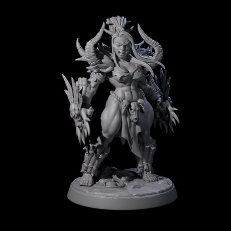 Plotting Orc Shaman Pin-up Miniature for Dungeons and Dragons, Pathfinder or other TTRPGs