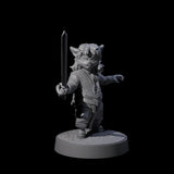 Pocket Sized Tabaxi Fighter Miniature for Dungeons and Dragons, Pathfinder or other TTRPGs