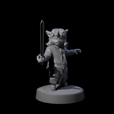 Pocket Sized Tabaxi Fighter Miniature for Dungeons and Dragons, Pathfinder or other TTRPGs