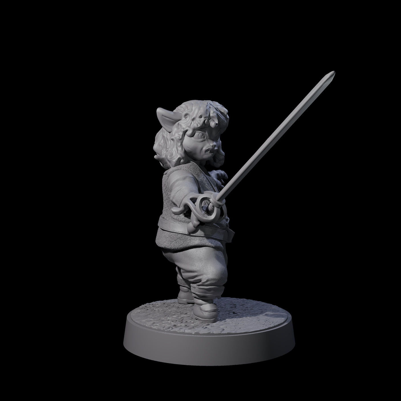 Pocket Sized Tabaxi Fighter Miniature for Dungeons and Dragons, Pathfinder or other TTRPGs