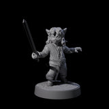 Pocket Sized Tabaxi Fighter Miniature for Dungeons and Dragons, Pathfinder or other TTRPGs