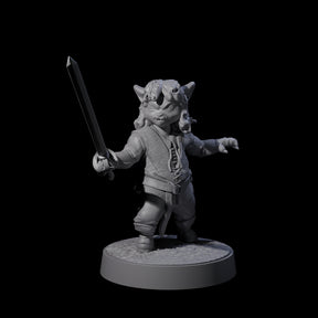Pocket Sized Tabaxi Fighter Miniature for Dungeons and Dragons, Pathfinder or other TTRPGs