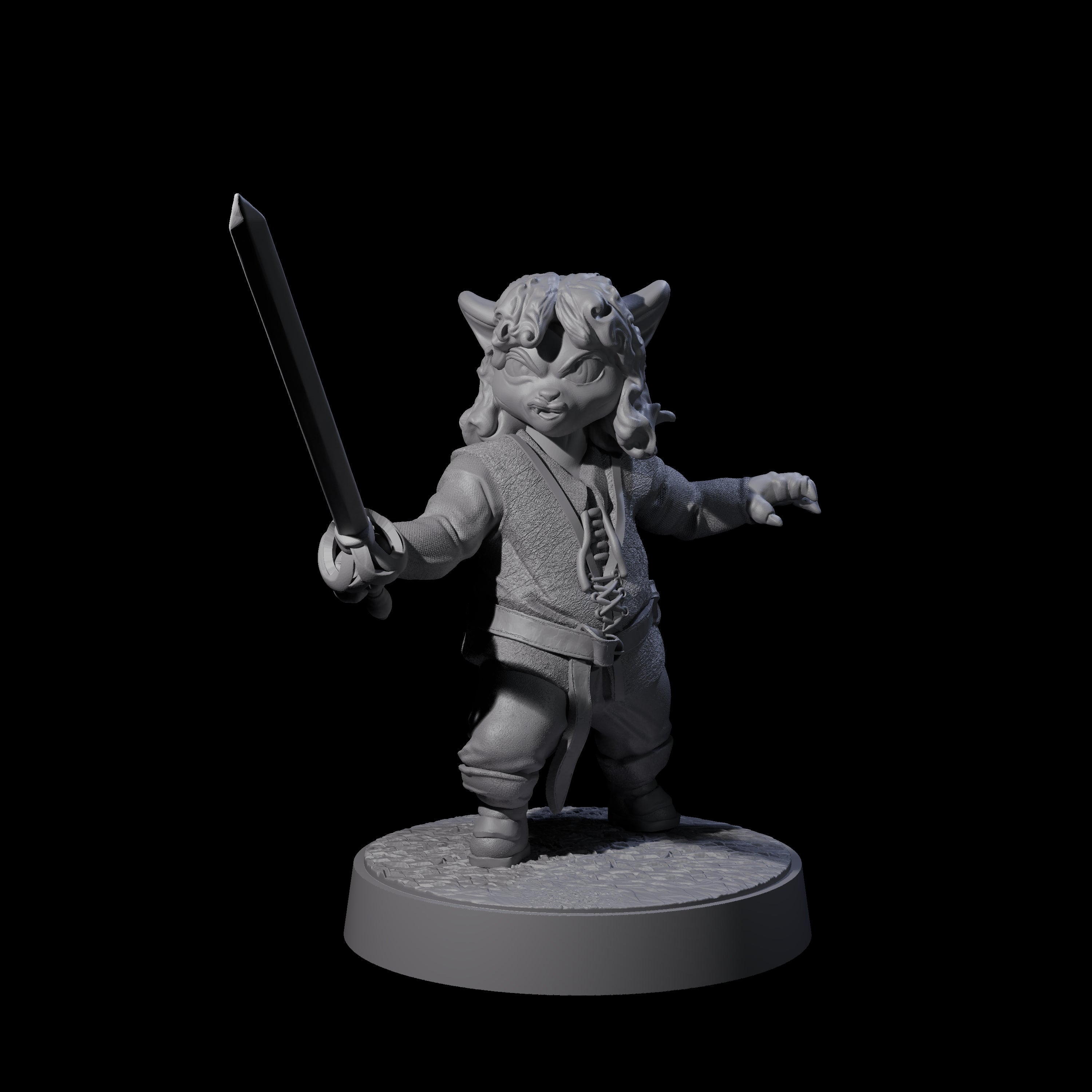 Pocket Sized Tabaxi Fighter Miniature for Dungeons and Dragons, Pathfinder or other TTRPGs