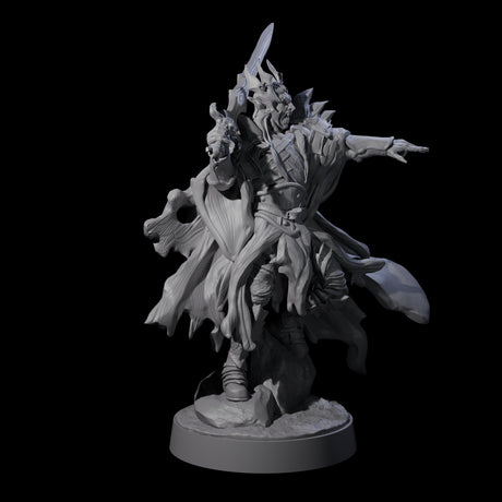 Pointing Armoured Dreadlord Miniature for Dungeons and Dragons, Pathfinder or other TTRPGs