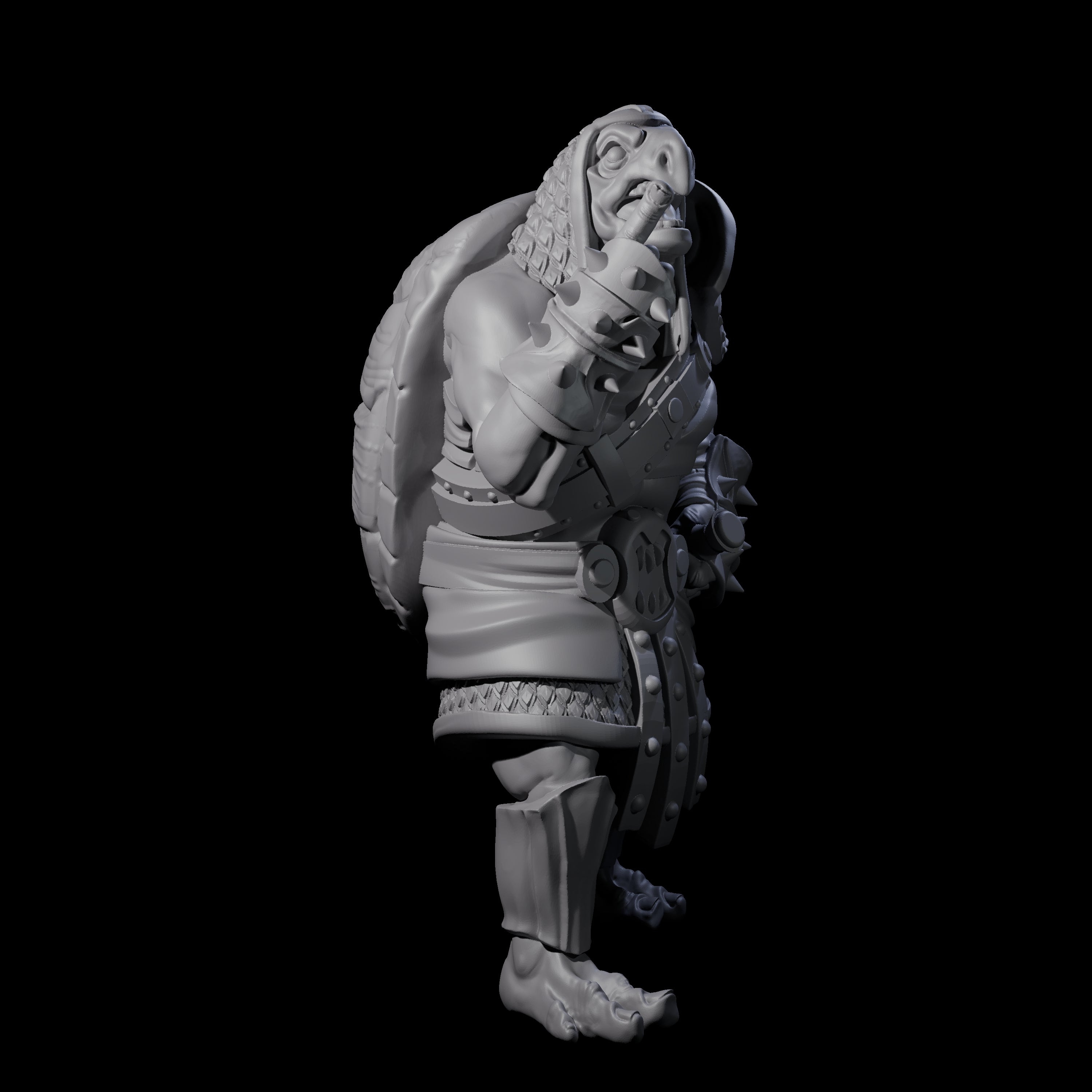 Pointing Female Tortle Barbarian Miniature for Dungeons and Dragons, Pathfinder or other TTRPGs