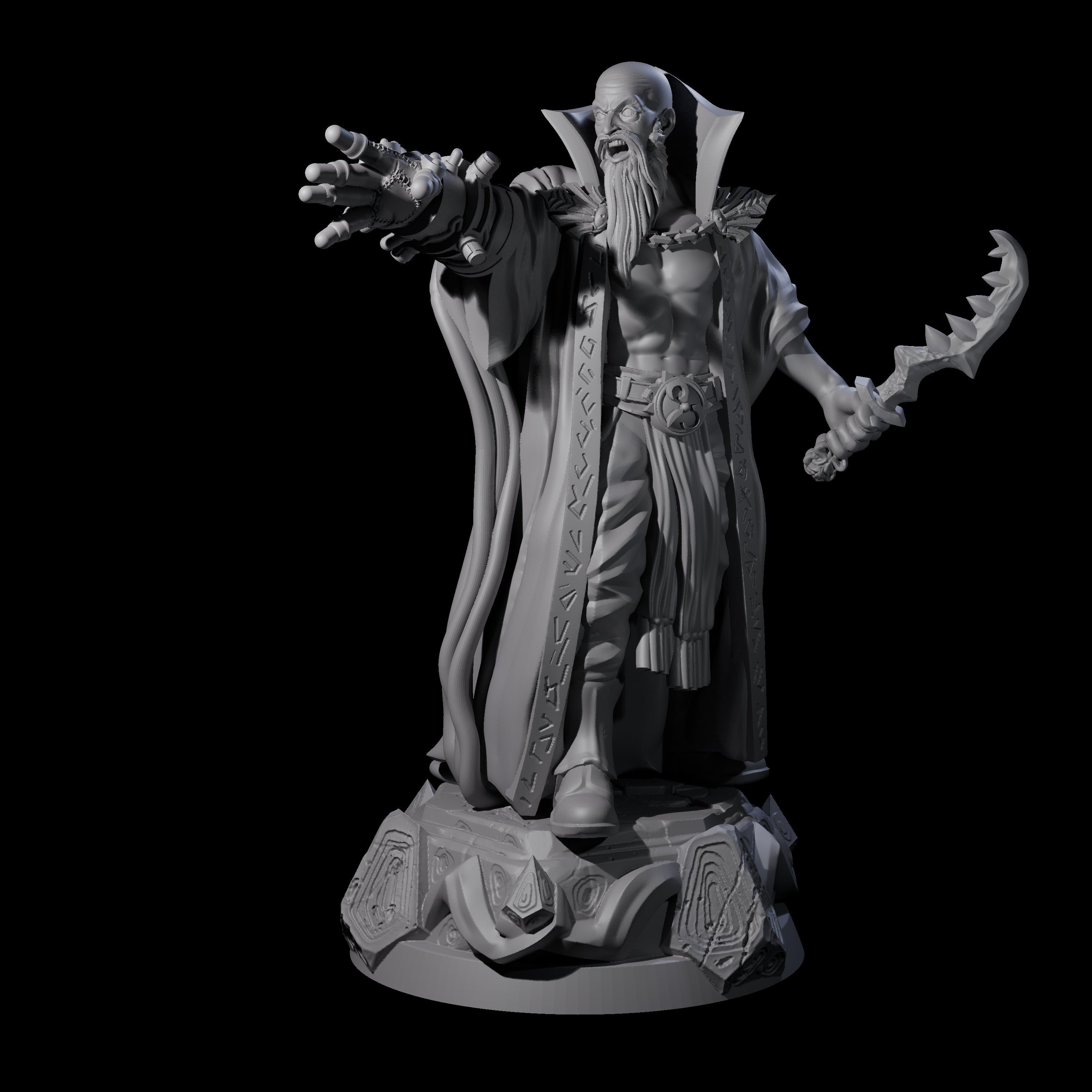 Pointing Human Cultist Miniature for Dungeons and Dragons, Pathfinder or other TTRPGs
