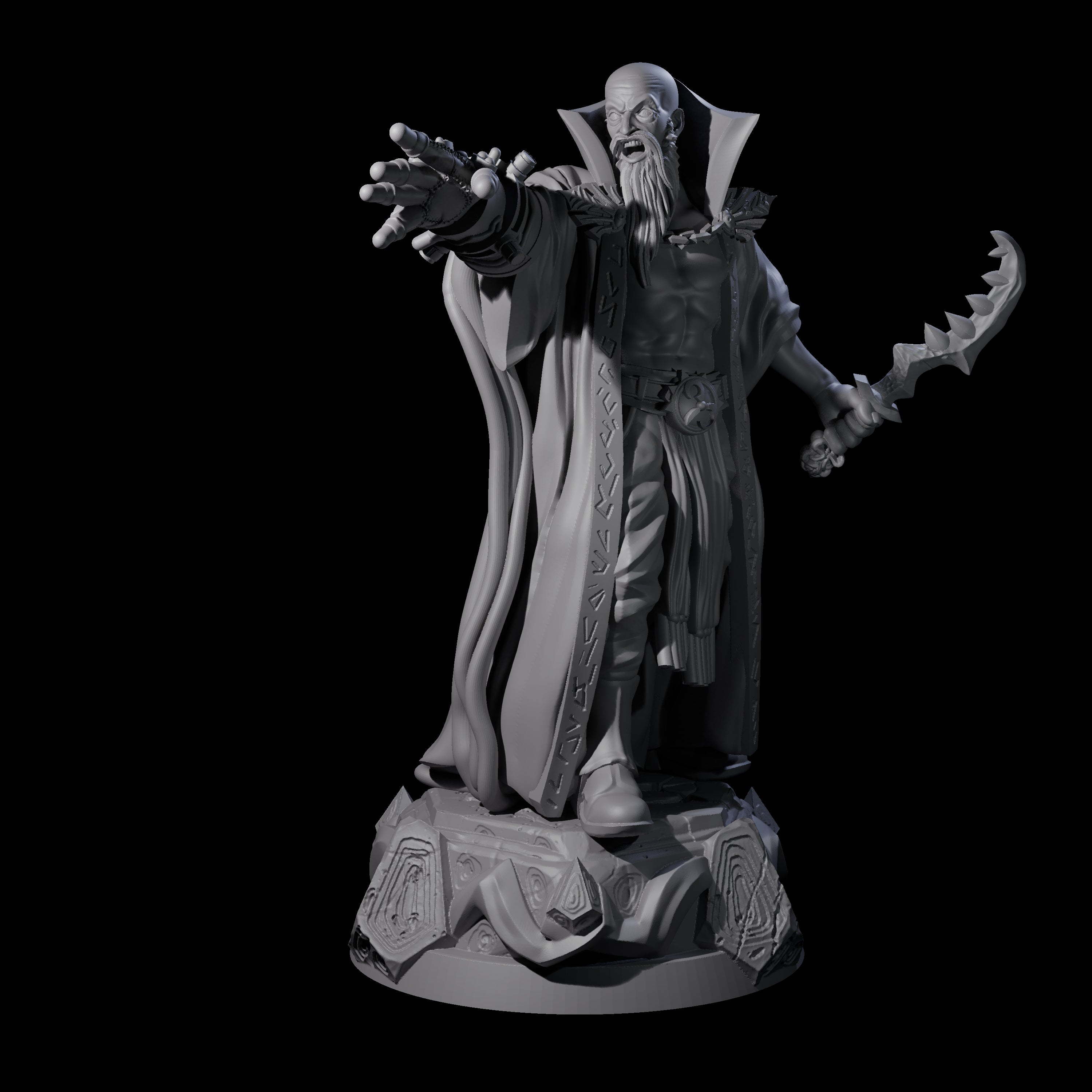 Pointing Human Cultist Miniature for Dungeons and Dragons, Pathfinder or other TTRPGs