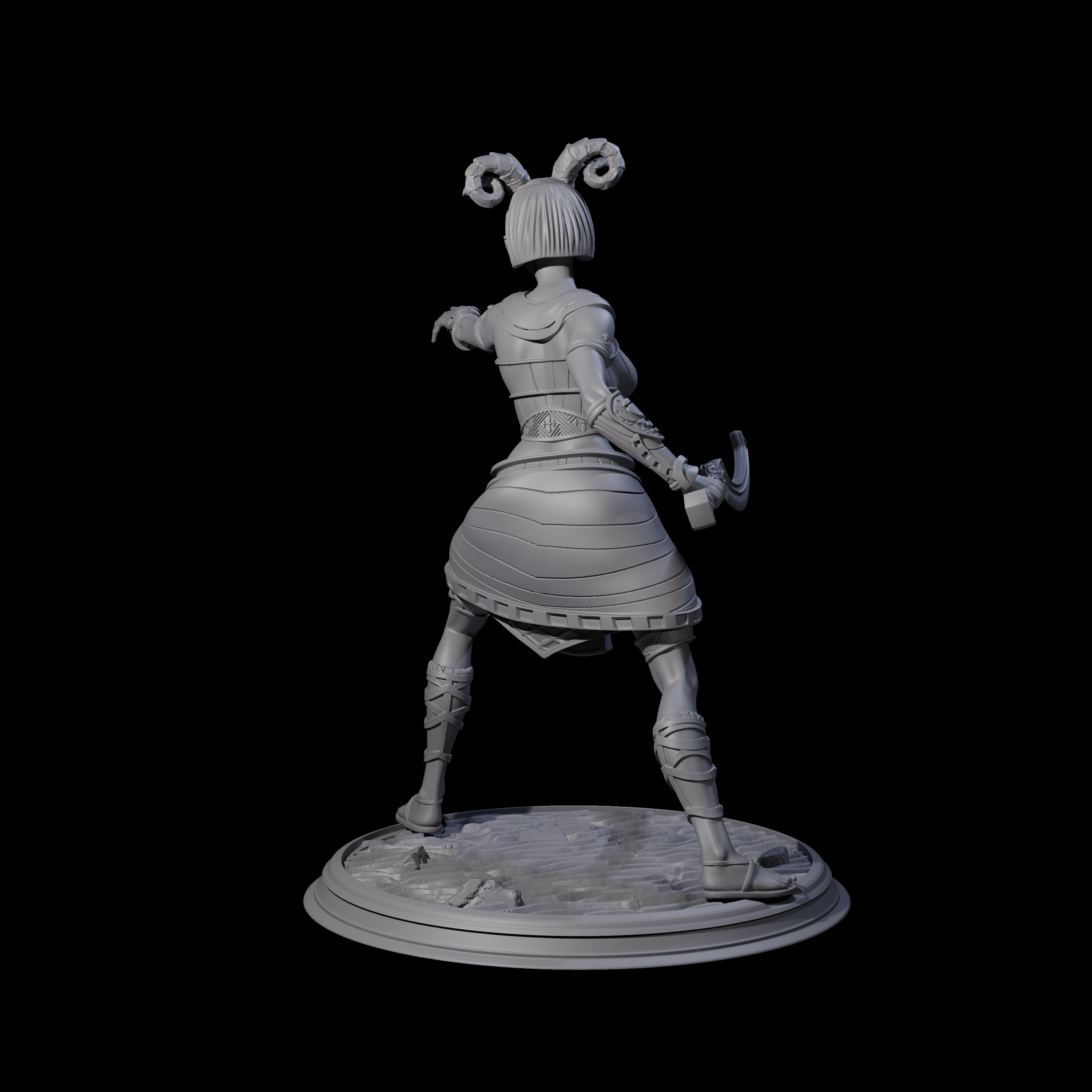 Pointing Tiefling Fighter Miniature for Dungeons and Dragons, Pathfinder or other TTRPGs