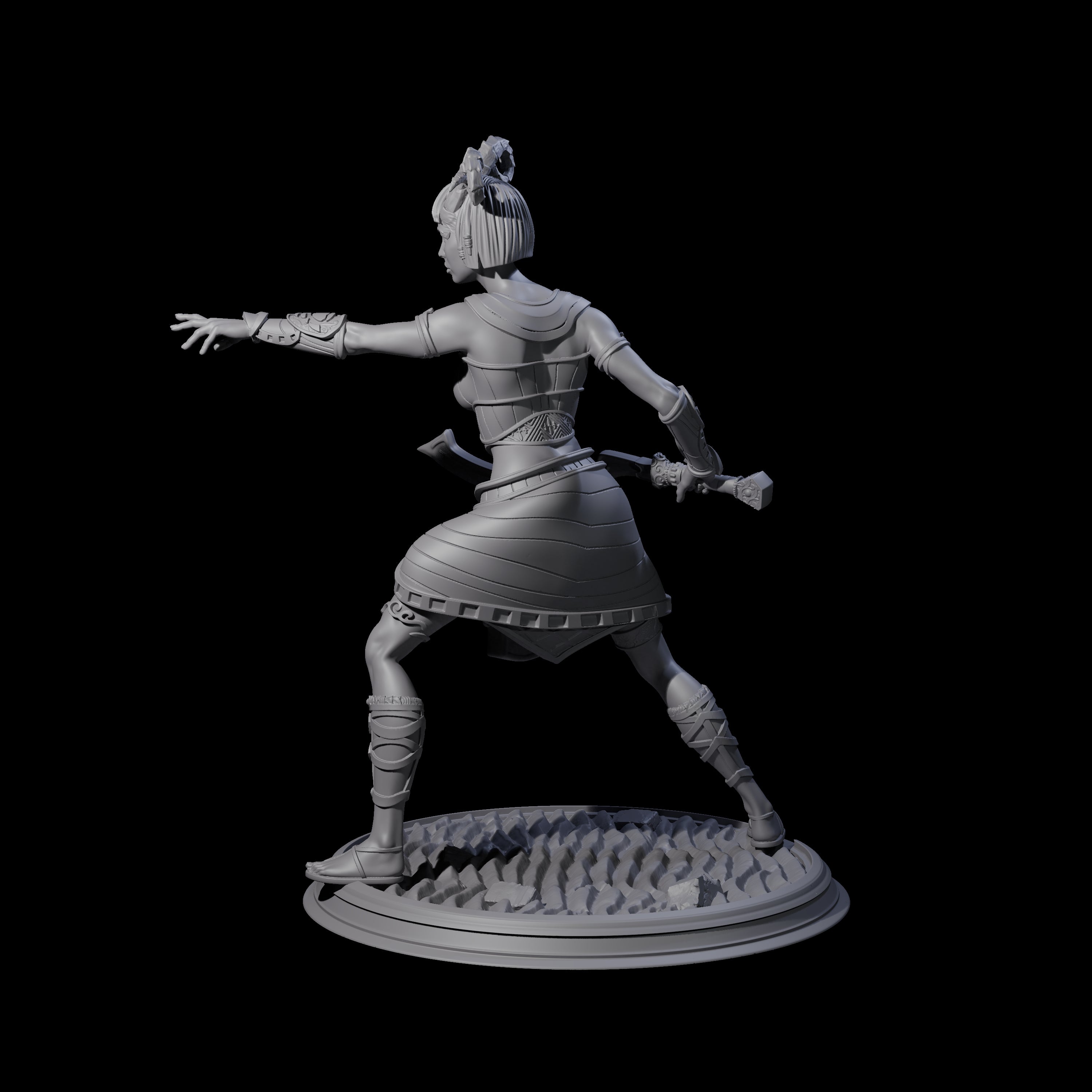 Pointing Tiefling Fighter Miniature for Dungeons and Dragons, Pathfinder or other TTRPGs