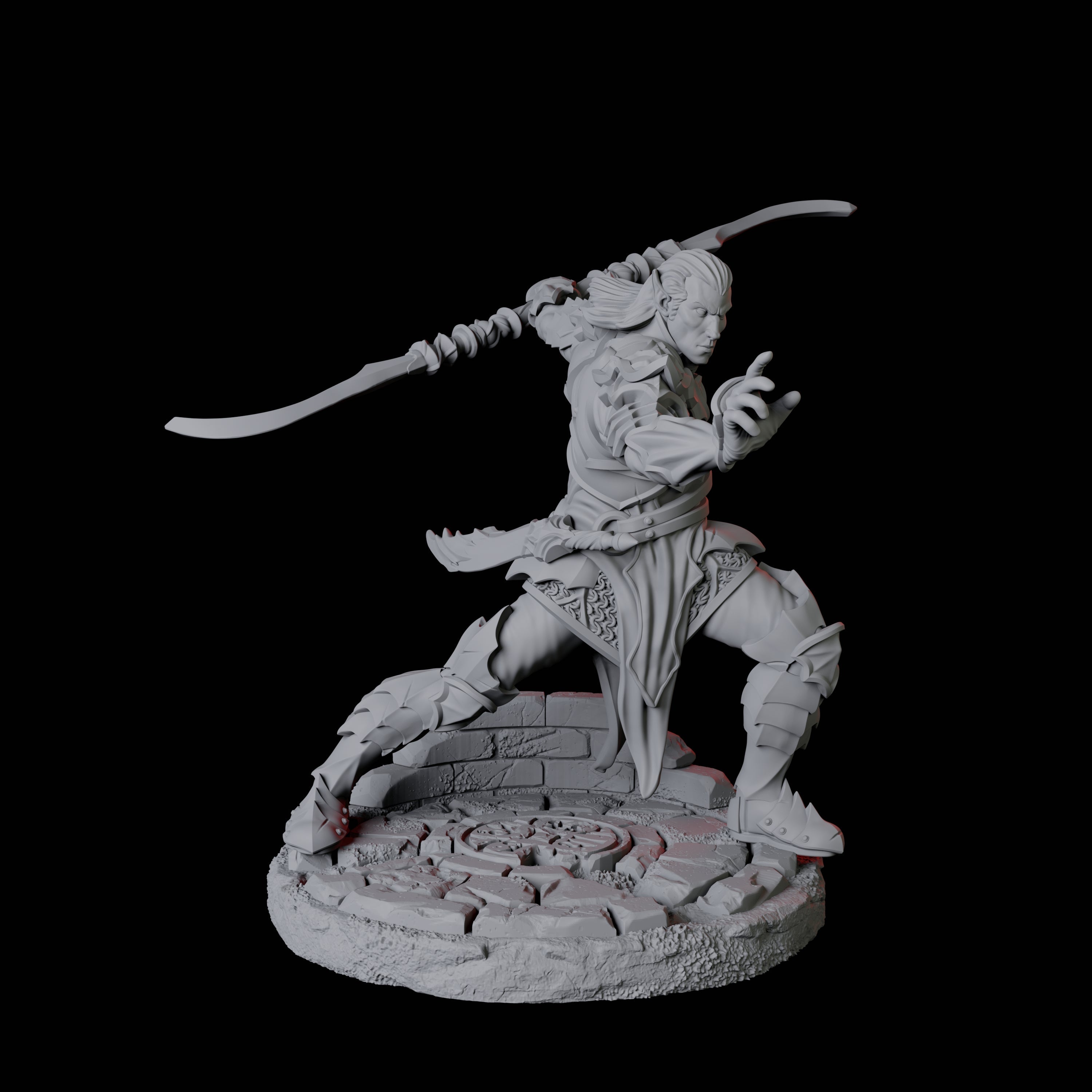 Poised Fighter A Miniature for Dungeons and Dragons, Pathfinder or other TTRPGs