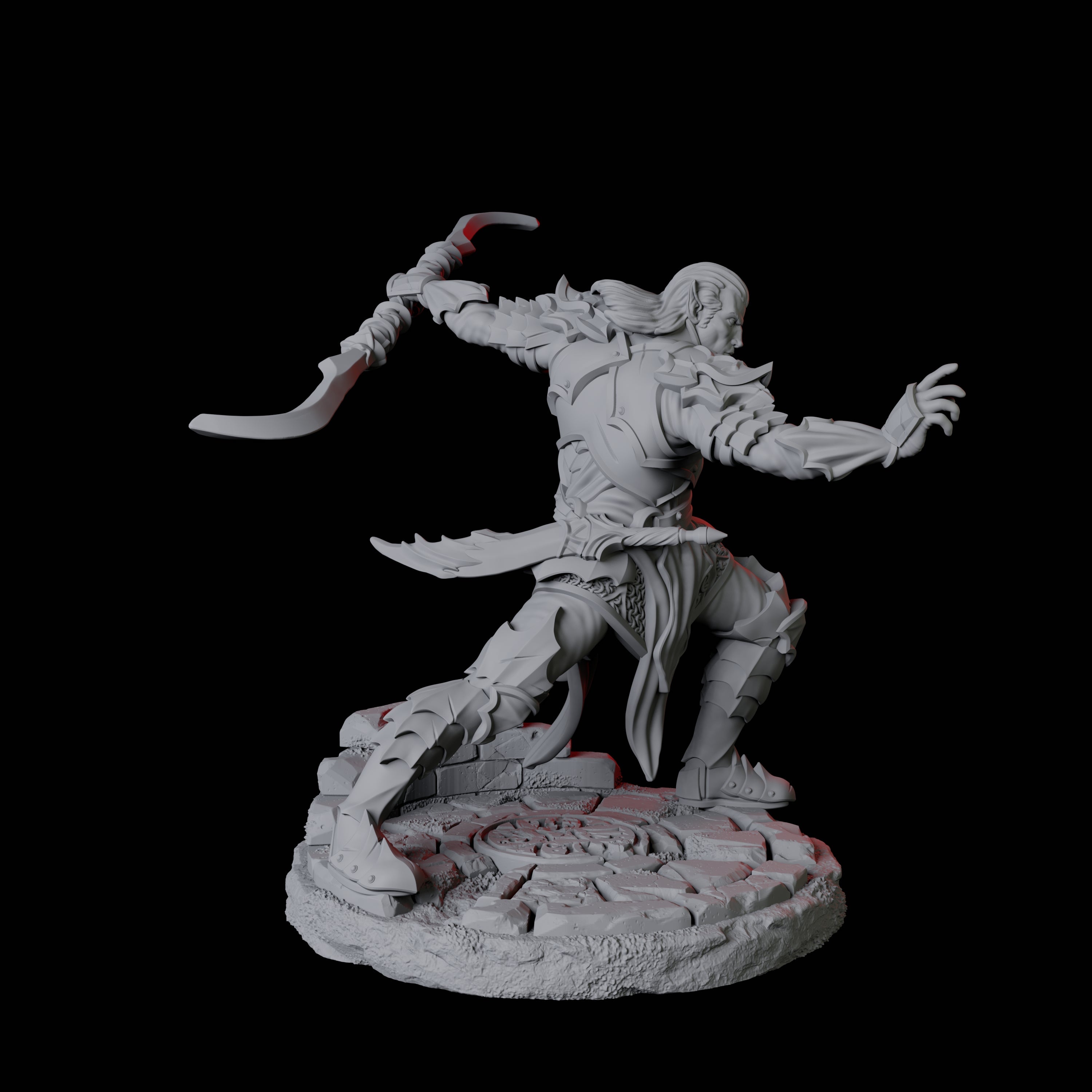 Poised Fighter A Miniature for Dungeons and Dragons, Pathfinder or other TTRPGs