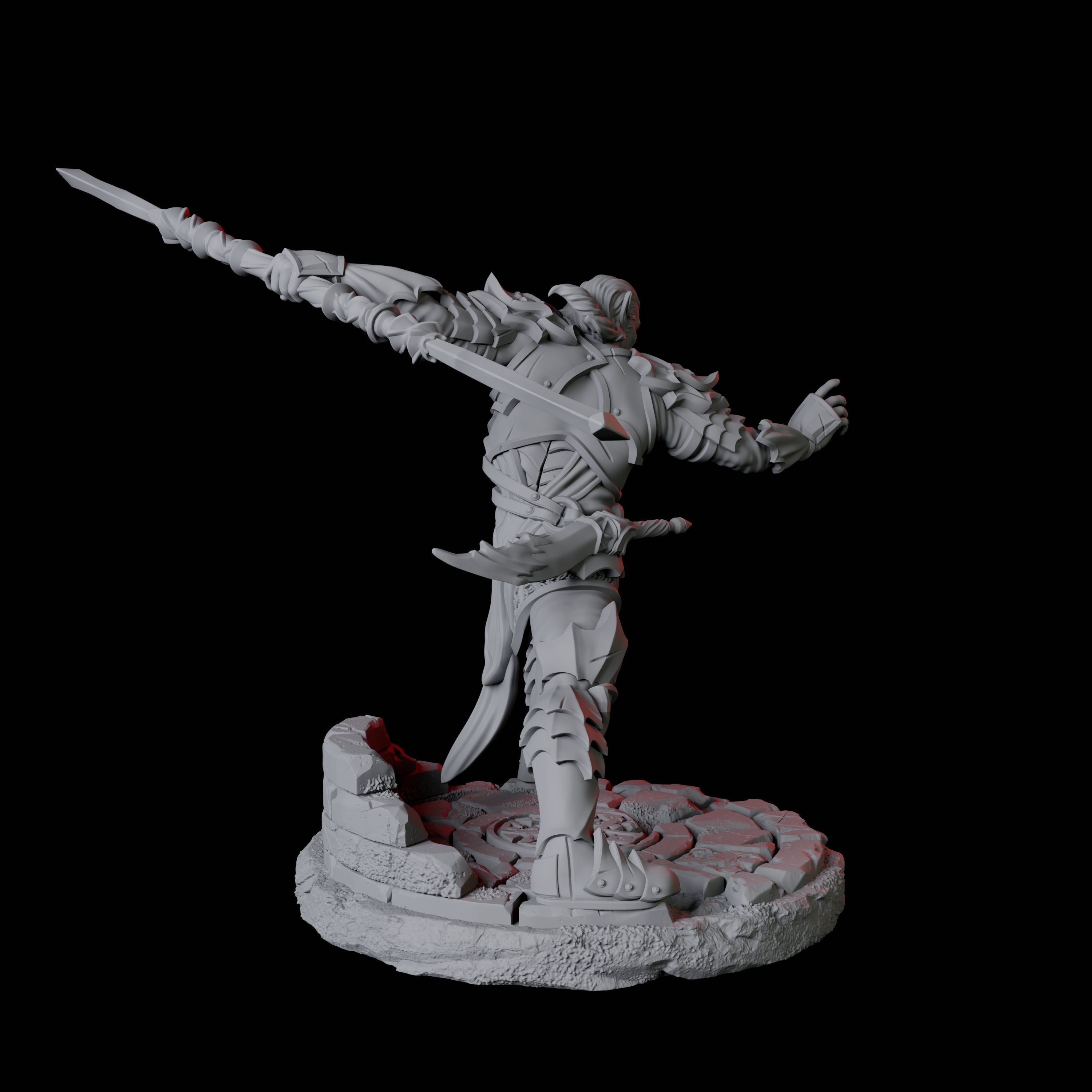 Poised Fighter A Miniature for Dungeons and Dragons, Pathfinder or other TTRPGs