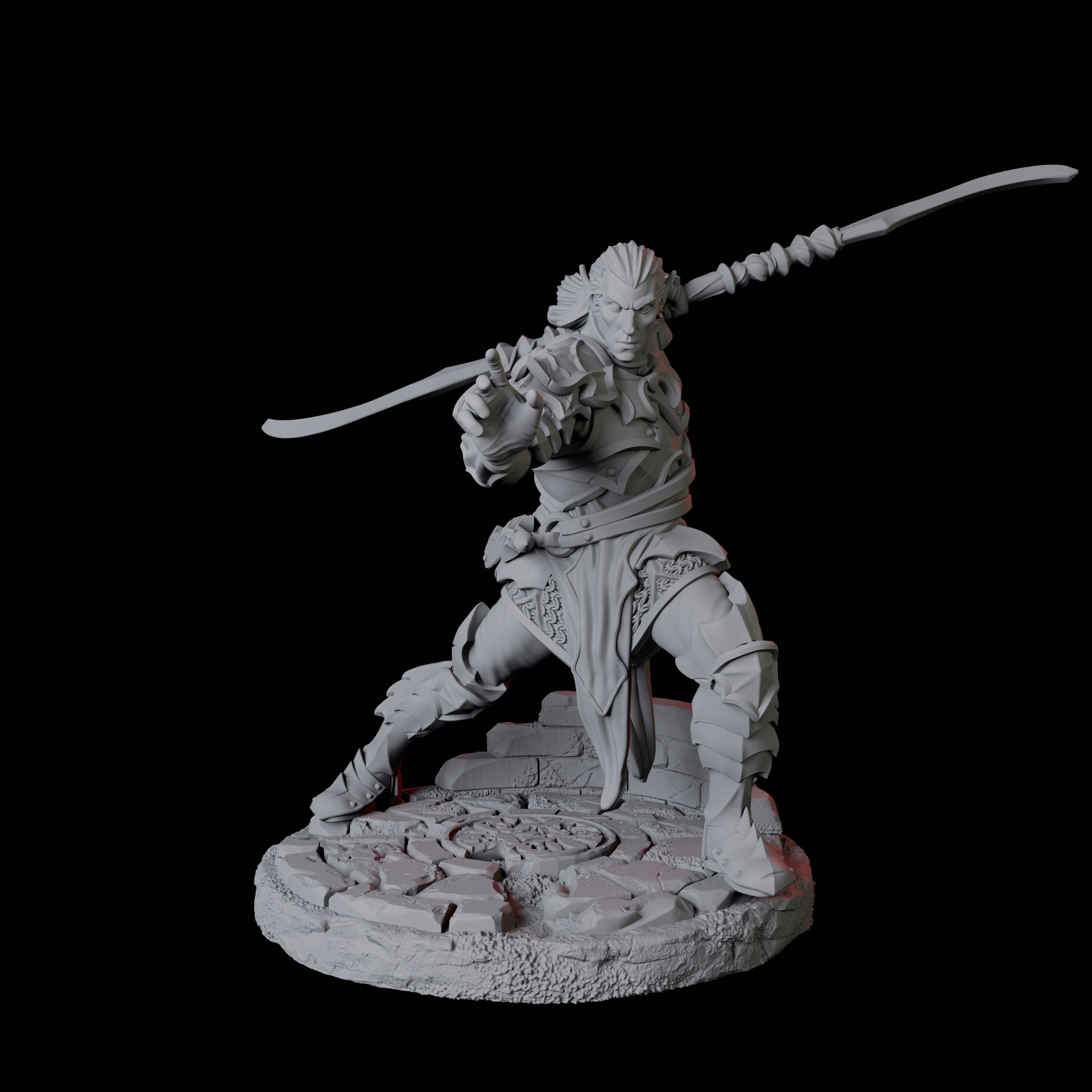 Poised Fighter A Miniature for Dungeons and Dragons, Pathfinder or other TTRPGs