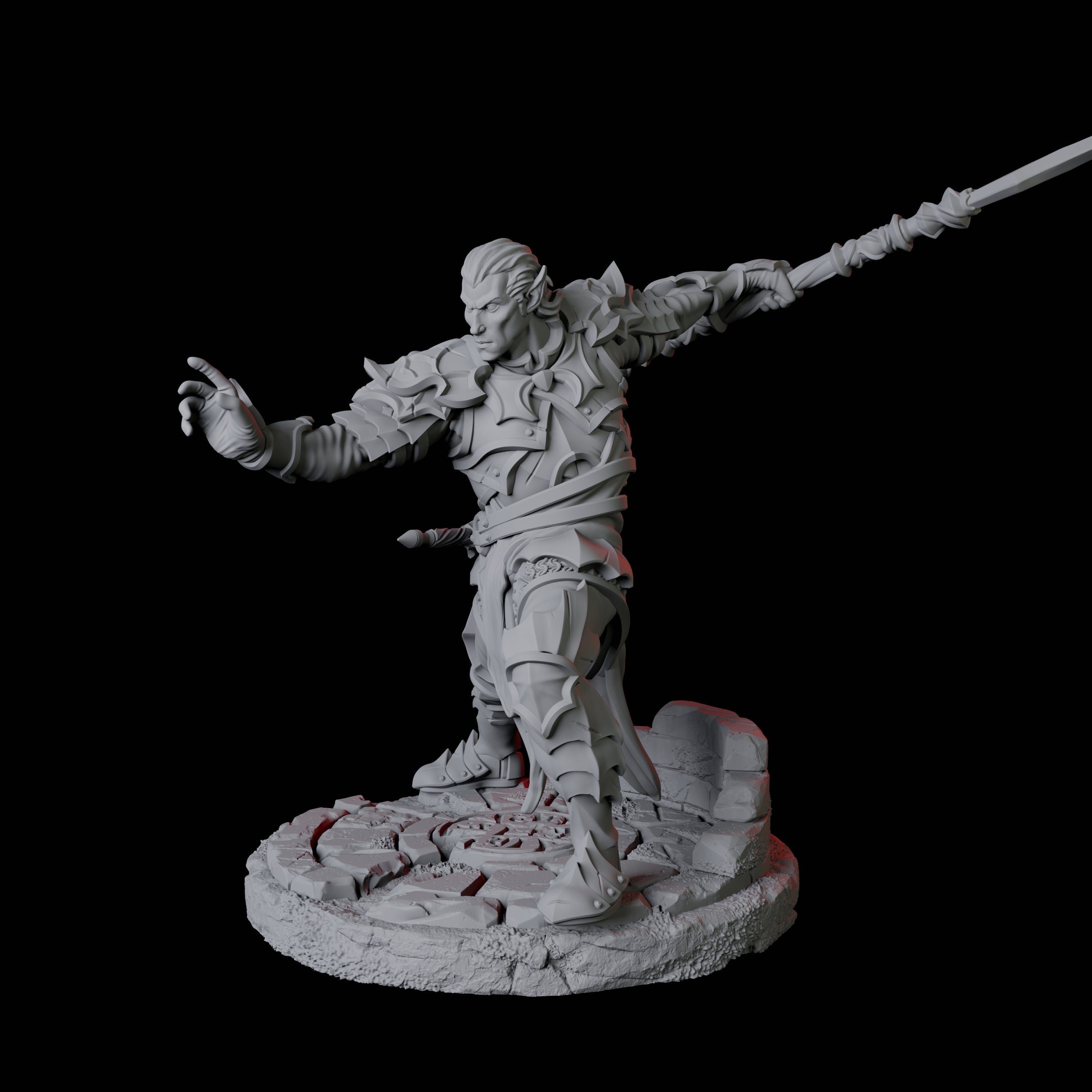 Poised Fighter A Miniature for Dungeons and Dragons, Pathfinder or other TTRPGs