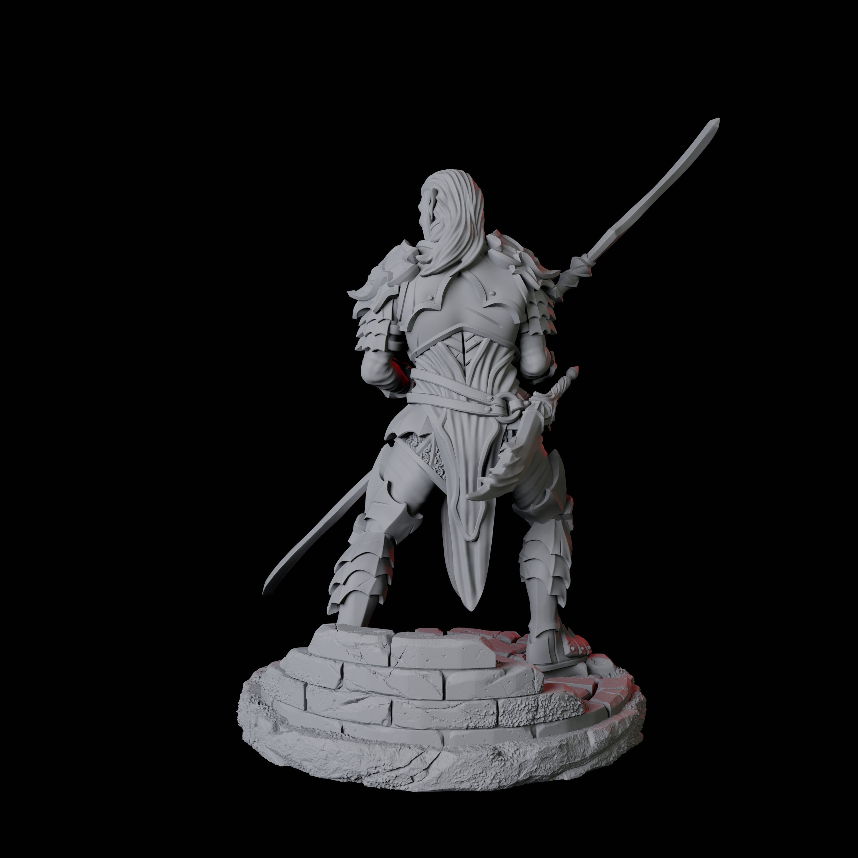 Poised Fighter B Miniature for Dungeons and Dragons, Pathfinder or other TTRPGs