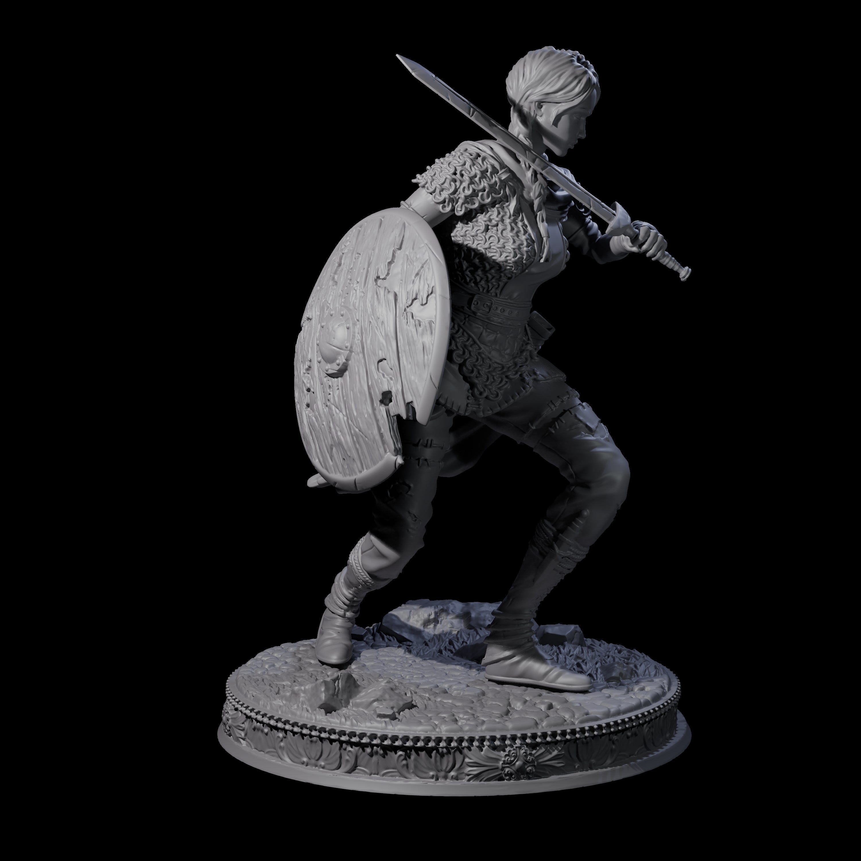 Poised Fighter Miniature for Dungeons and Dragons, Pathfinder or other TTRPGs