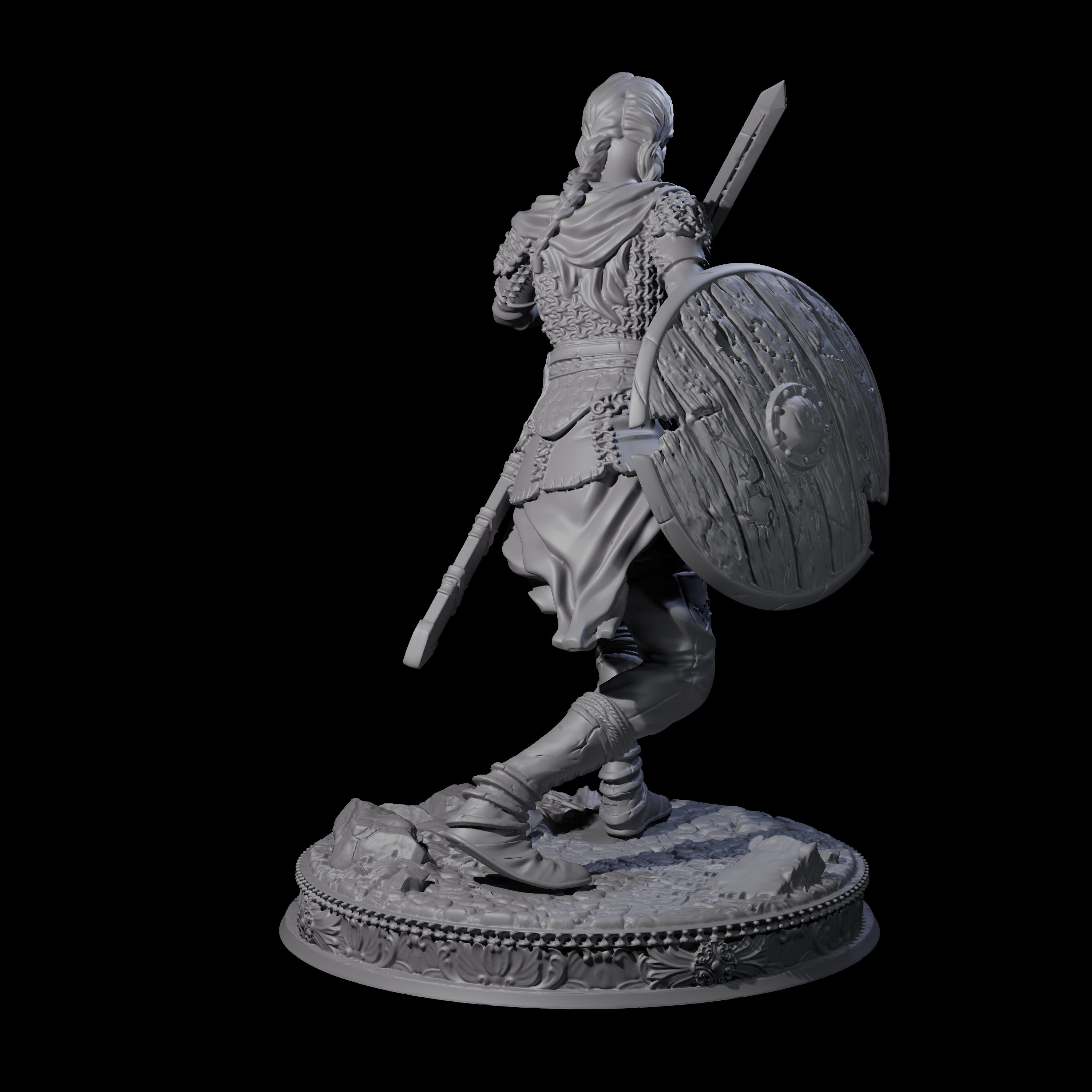 Poised Fighter Miniature for Dungeons and Dragons, Pathfinder or other TTRPGs