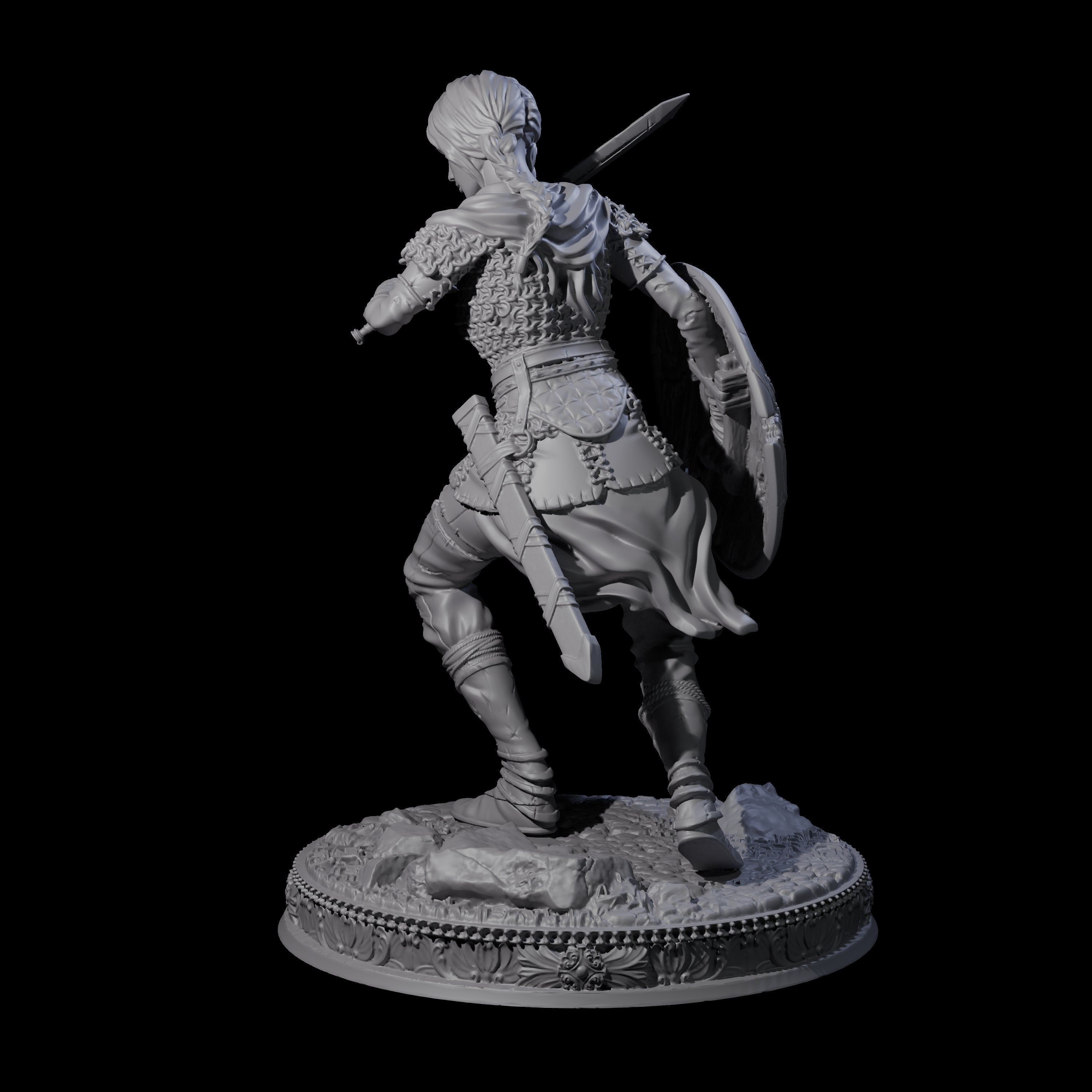 Poised Fighter Miniature for Dungeons and Dragons, Pathfinder or other TTRPGs