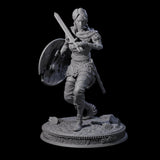 Poised Fighter Miniature for Dungeons and Dragons, Pathfinder or other TTRPGs