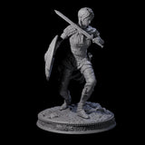 Poised Fighter Miniature for Dungeons and Dragons, Pathfinder or other TTRPGs