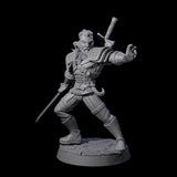 Poised Monster Hunter Miniature for Dungeons and Dragons, Pathfinder or other TTRPGs