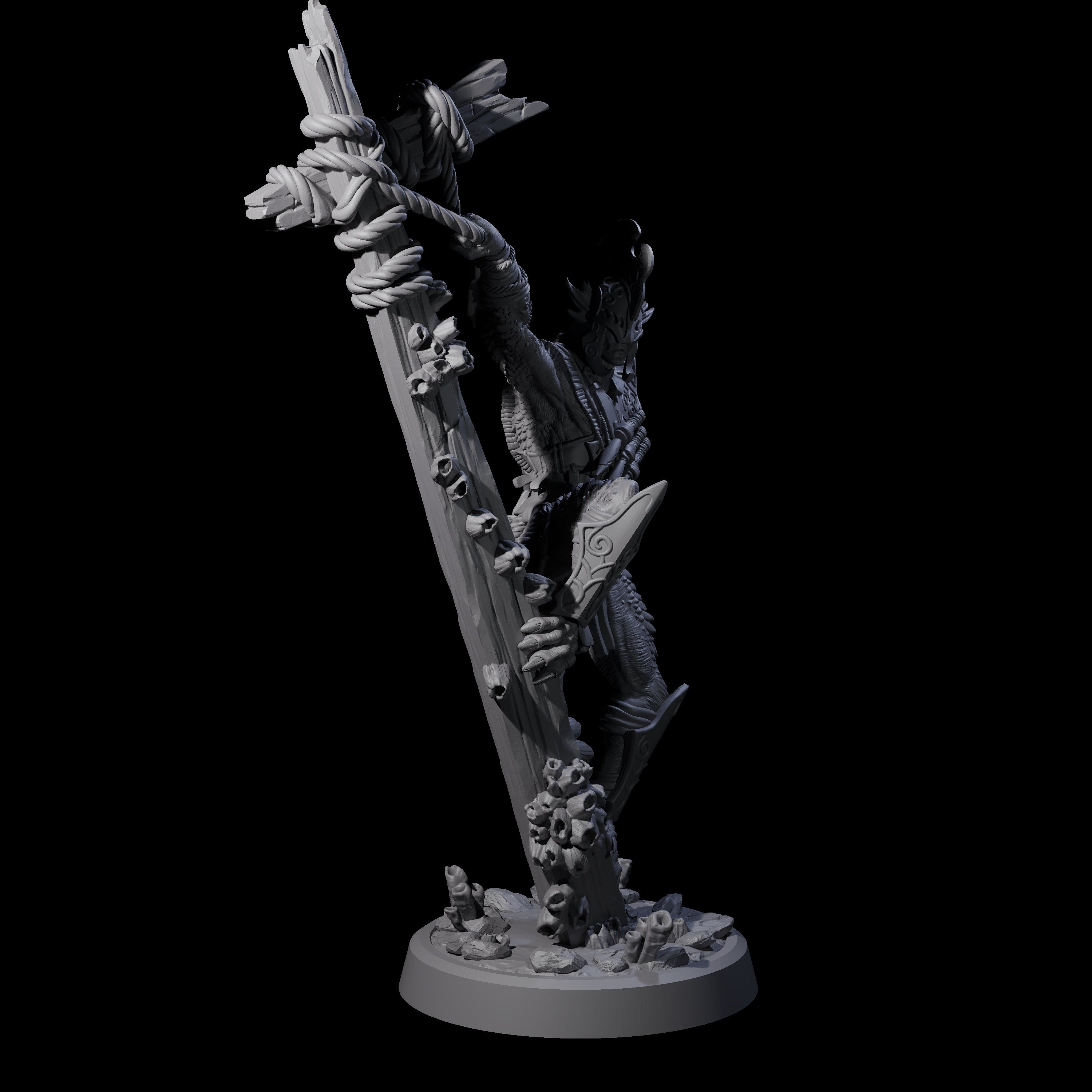 Poised Triton Paladin Miniature for Dungeons and Dragons, Pathfinder or other TTRPGs