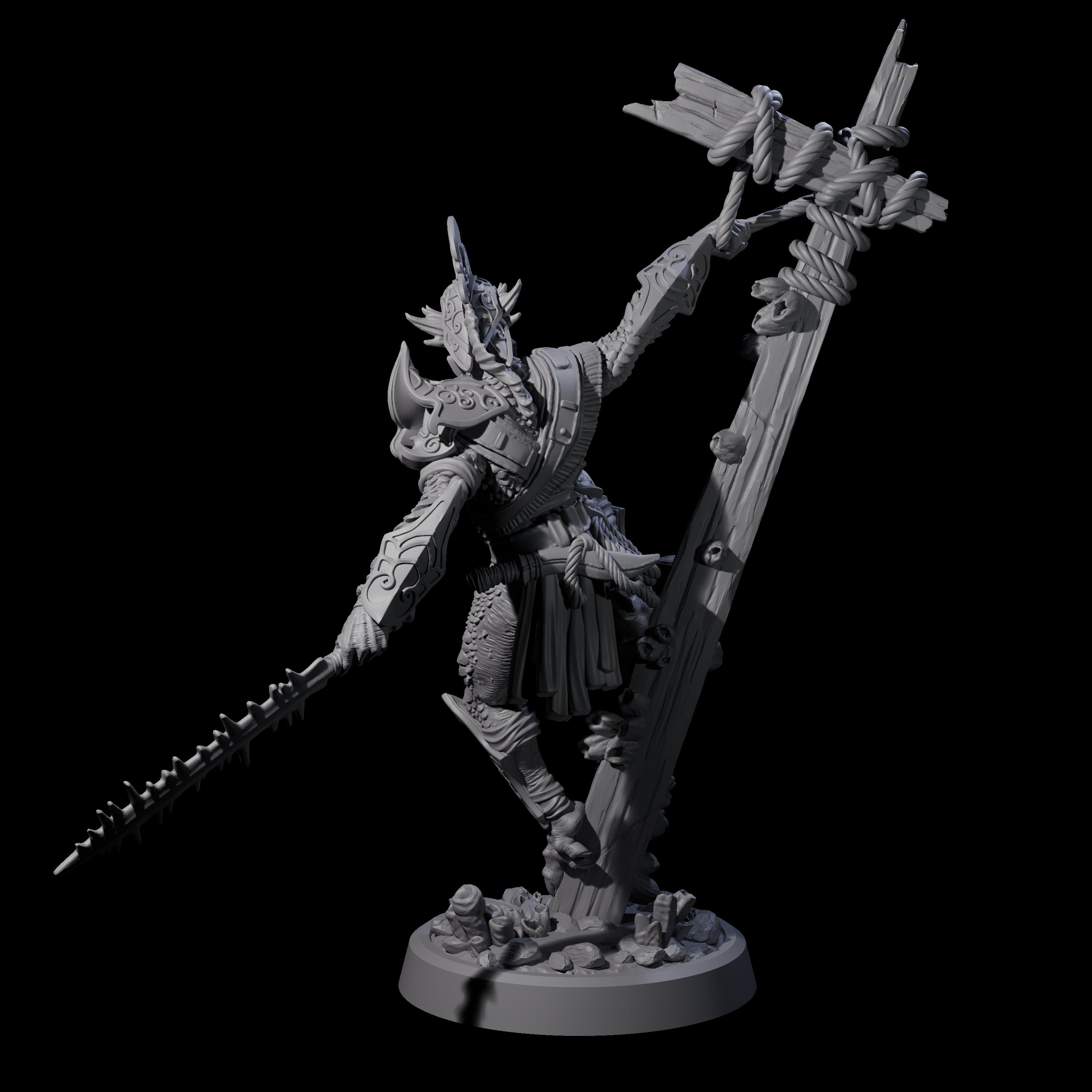 Poised Triton Paladin Miniature for Dungeons and Dragons, Pathfinder or other TTRPGs