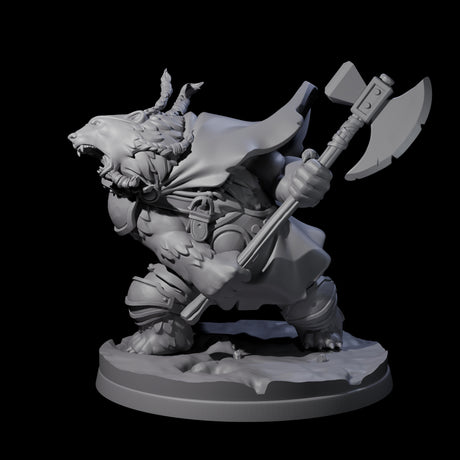 Polar Ursine Warrior A Miniature for Dungeons and Dragons, Pathfinder or other TTRPGs