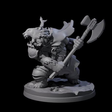 Polar Ursine Warrior A Miniature for Dungeons and Dragons, Pathfinder or other TTRPGs