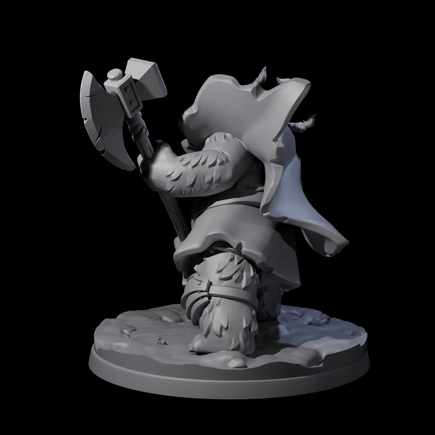 Polar Ursine Warrior A Miniature for Dungeons and Dragons, Pathfinder or other TTRPGs