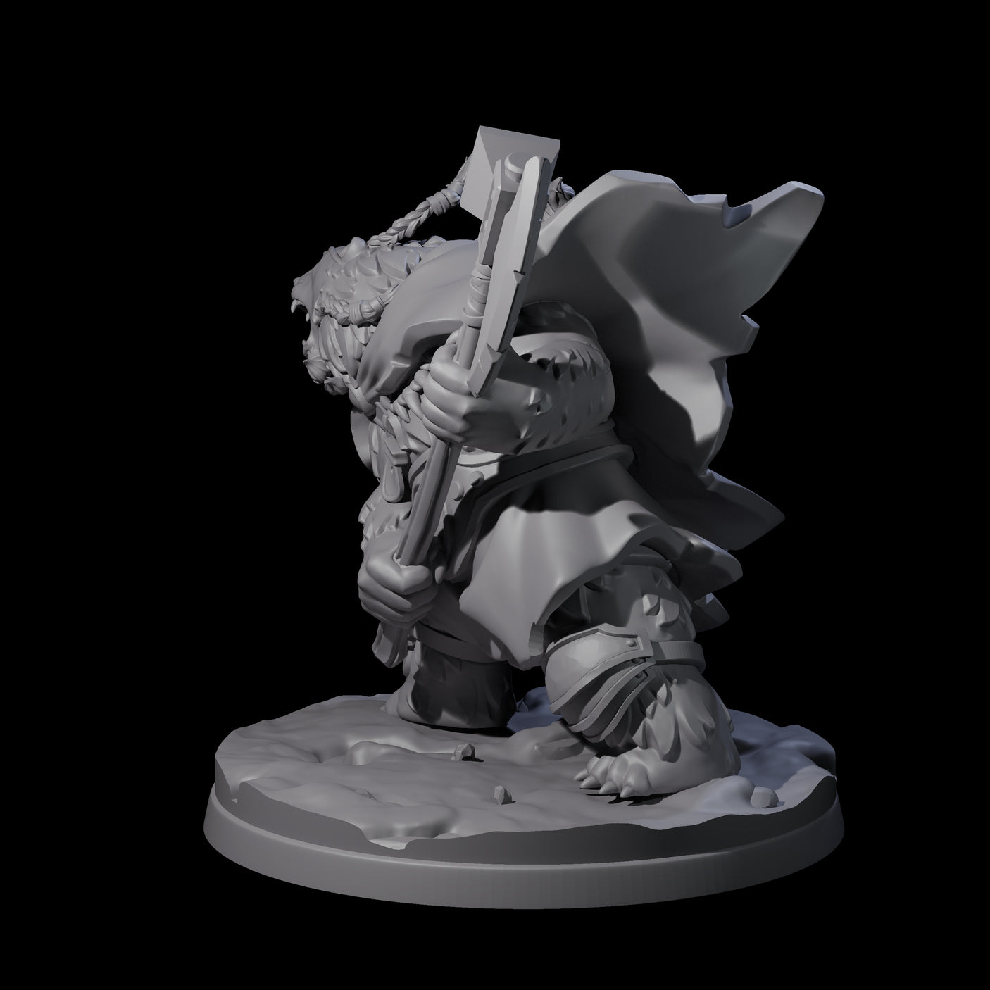 Polar Ursine Warrior A Miniature for Dungeons and Dragons, Pathfinder or other TTRPGs