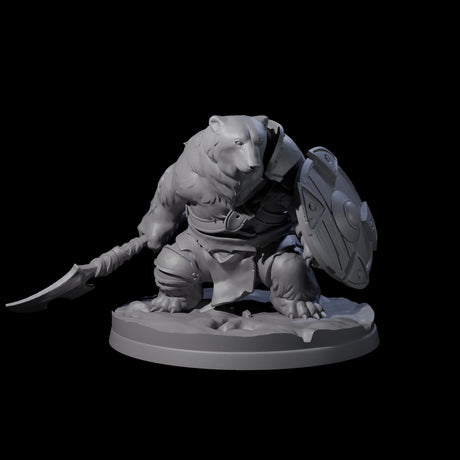 Polar Ursine Warrior B Miniature for Dungeons and Dragons, Pathfinder or other TTRPGs