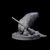Polar Ursine Warrior B Miniature for Dungeons and Dragons, Pathfinder or other TTRPGs