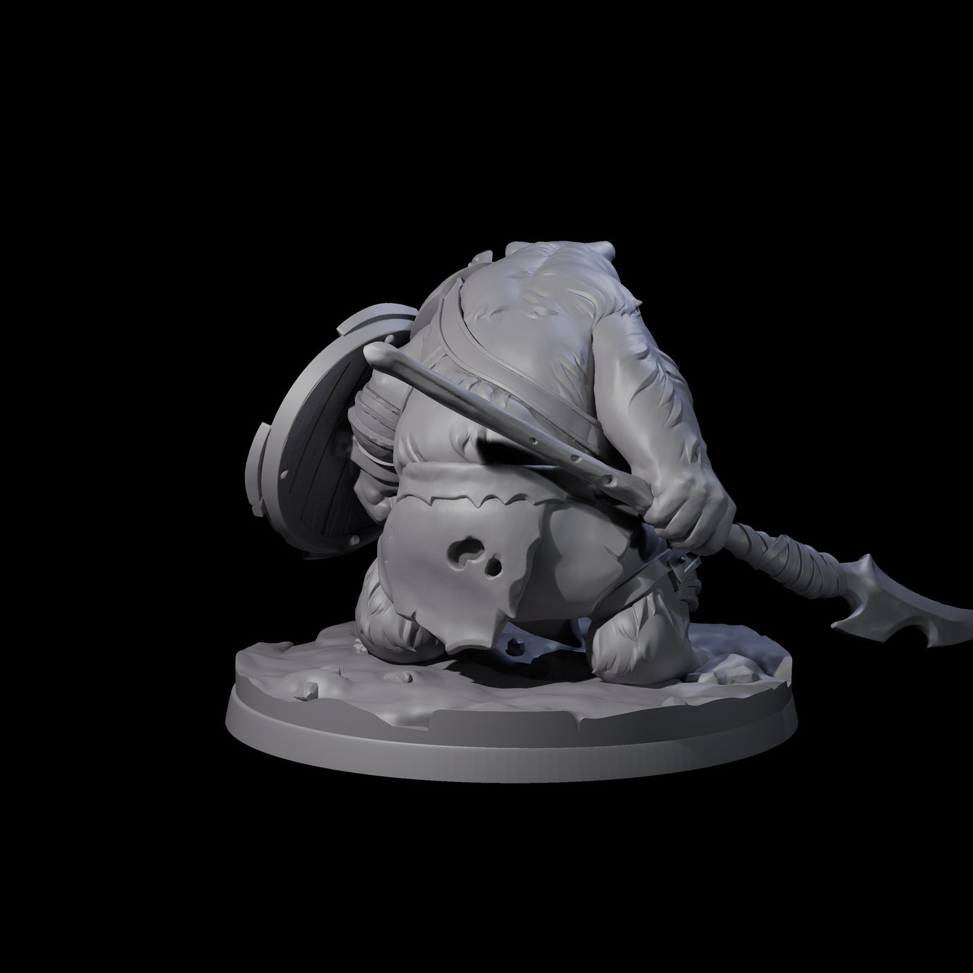 Polar Ursine Warrior B Miniature for Dungeons and Dragons, Pathfinder or other TTRPGs
