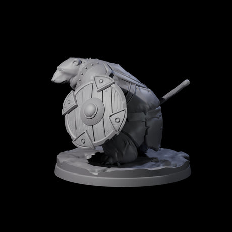 Polar Ursine Warrior B Miniature for Dungeons and Dragons, Pathfinder or other TTRPGs