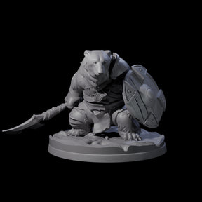 Polar Ursine Warrior B Miniature for Dungeons and Dragons, Pathfinder or other TTRPGs