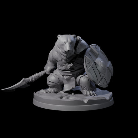 Polar Ursine Warrior B Miniature for Dungeons and Dragons, Pathfinder or other TTRPGs