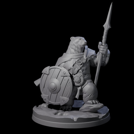 Polar Ursine Warrior C Miniature for Dungeons and Dragons, Pathfinder or other TTRPGs