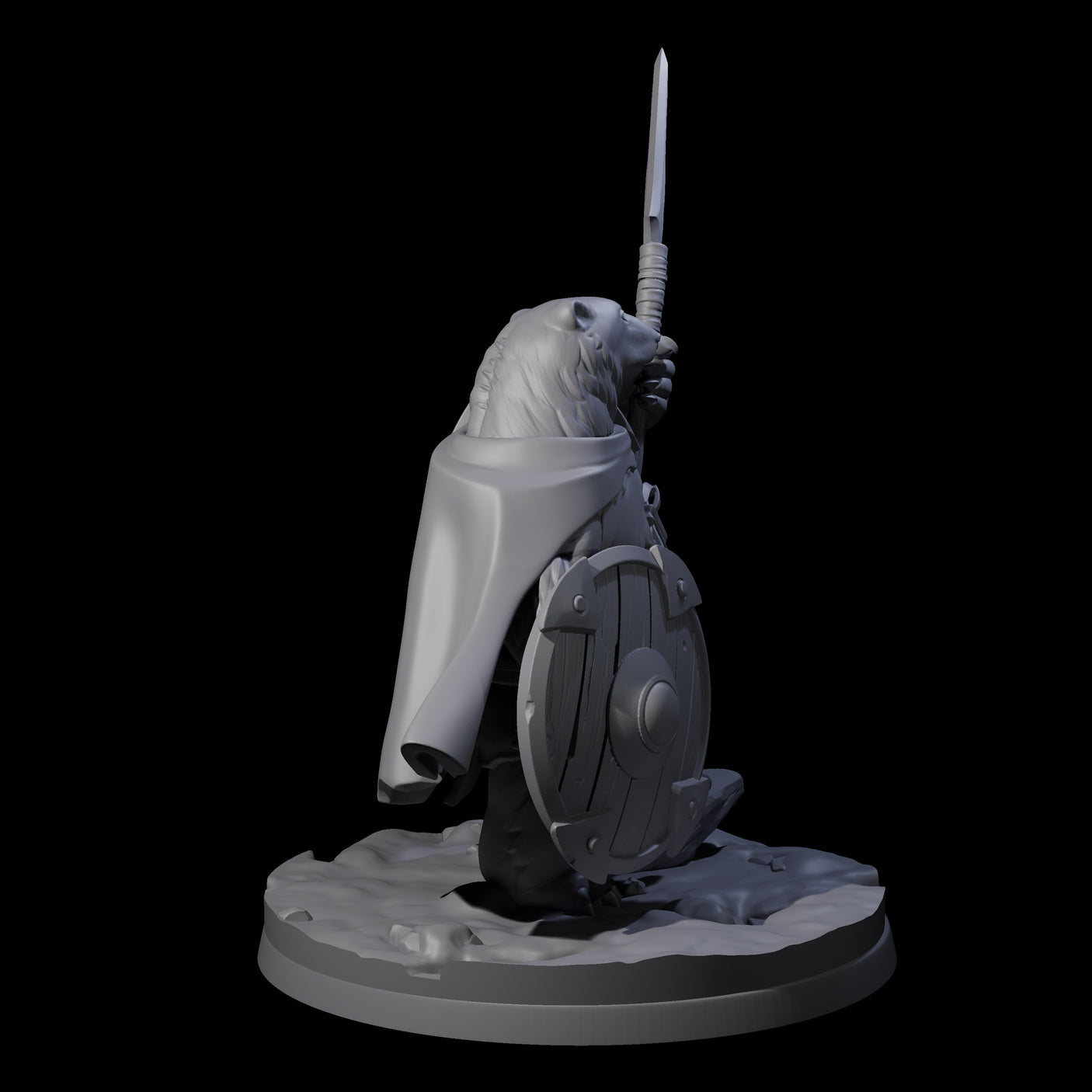 Polar Ursine Warrior C Miniature for Dungeons and Dragons, Pathfinder or other TTRPGs