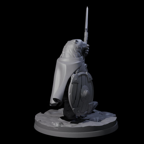 Polar Ursine Warrior C Miniature for Dungeons and Dragons, Pathfinder or other TTRPGs