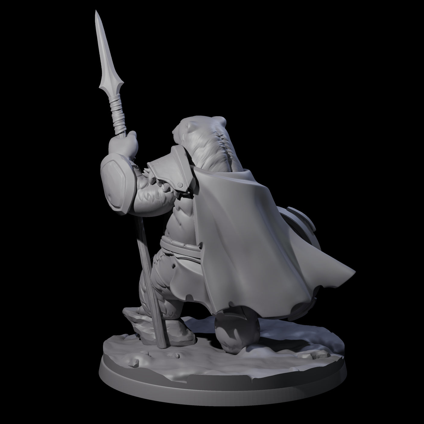 Polar Ursine Warrior C Miniature for Dungeons and Dragons, Pathfinder or other TTRPGs